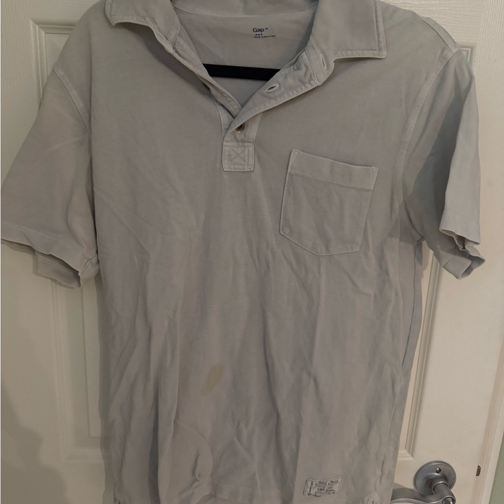 GAP Men's Light Gray Polo Shirt